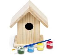 BS Toys cabane à oiseaux en bois peinture 6 pièces Ivoire G