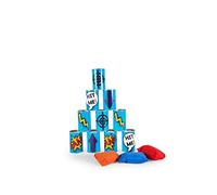 BS Toys Chamboule Tout - Jouets D'Extérieur À Partir De 3 Ans - Jeux Pour Enfants Avec 10 Boîtes De Conserve Bleues Et 3 Sacs À Lancer - Taille Unique