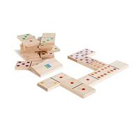 BS Toys Dominos En Bois De Couleur GA278 - Jeu De Dominos En Bois - Jeu D'Intérieur Et D'Extérieur - Jeu En Bois Pour Enfants - Dominos Extra-Large - 28 Pièces - 18 X 7,5 X 1,5 cm