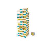 BS Toys-GA277 Haute Tour Construction-avec 60 Blocs-Jouets pour L'extérieur-À Partir de 4 Ans-Jeu de Société-pour Les Anniversaires d'enfants, GA277, Vert & Bleu, 20 x 4,5 x 2,5 cm