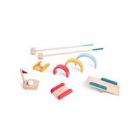 BS Toys Golf Set - Ensemble de Mini-Golf en Bois avec Clubs, balles et Obstacles colorés