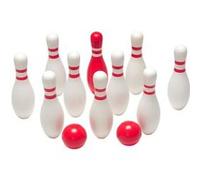 BS Toys jeu de bowling en bois 12 pièces blanc/rouge Rouge G