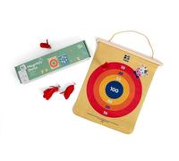 BS Toys Jeu de fléchettes magnétique - Cible cible 40 × 31 cm & 4 fléchettes magnétiques à ressort - Wender (!Double côté) - Jeu de précision et de famille à partir de 3 ans