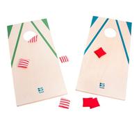BS Toys Jeu de lancer Cornhole - En bois FSC - Pour enfants et famille - Jeu de lancer d'extérieur avec 6 sacs de lancer - Jeu d'adresse à partir de 6 ans