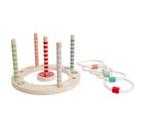 BS Toys Jeu de lancer d'anneaux en bois avec bandes, 7dlg.