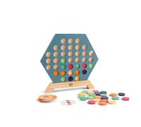 BS Toys Jeu De Société 3 en Ligne - Jouet Stratégie Hexagonal en Bois avec Cartes Réversibles - pour Enfants De 5 Ans Et Plus - 2-4 Joueurs