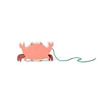 BS Toys Pull The Crab - Jouet à Tirer en Bois - Crabe à Ficelle pour Enfants - Développe la Coordination et l’équilibre