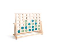 BS Toys Quatre Ensemble - Jeu D'Adresse pour Enfants - Convient pour Intérieur Ou Extérieur - A Partir De 6 Ans - Jeu De Société pour Anniversaires d'enfants - Deluxe Bois Vert/Bleu