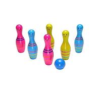 Bs Toys Skittles Jr. - Jeu De Quilles en Bois Actif - Amusant Et Éducatif - 6 Quilles en Bouleau - 1 Boule en Bois - Jeu D'Extérieur pour Enfants - pour Enfants Dès 3 Ans