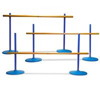 BS Toys Toystacles - Toystacles Pour Enfants À Sauter - Parkour Enfants Extérieur - À Partir De 6 Ans- Convient Pour Intérieur Et Extérieur - Haies Athlétisme Réglables - Bleu - 102 X 2 X 56 cm