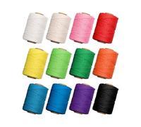 BS-VOG Ensemble de Cordon Macramé Coloré, 3mm x 396 Yards, 12 Rouleaux de Ficelle de Coton à 4 Brins pour Bricolage, Tentures Murales, Paniers de Rangement, Décoration Intérieure et Projets Créatifs