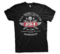 BSA Officiellement sous Licence Motor Cycles Sparks Hommes T-Shirt (Noir), Large