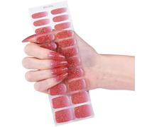 BSA0334 Autocollants pour ongles en gel à couverture complète, ajustement | Pas besoin de lumière, s'adapte à toutes les formes d'ongles, y compris la lime pour la coupe douanière, facile à appliquer