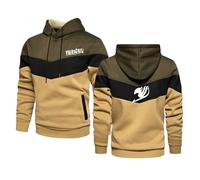 BSapp Sweatshirts pour Hommes pour Fairy Tail Print Manches Longues Chaudes Pull À Capuche Patchwork Hoodies Cordon De Serrage Décontracté Top À Capuche Pulls D'extérieur avec Poche Kanga-Green||XL