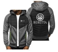 BSapp Veste Sweat Shirt en Polaire pour Hommes pour Beretta Imprimé Sweats À Capuche Décontractés Cardigan Zippé À Manches Longues Vestes Actives Légères Manteaux- Dark Gray||XXL