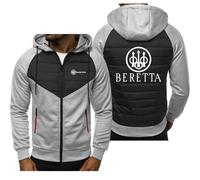 BSapp Veste Sweat Shirt en Polaire pour Hommes pour Beretta Imprimé Sweats À Capuche Décontractés Cardigan Zippé À Manches Longues Vestes Actives Légères Manteaux-Light Gray||XXL