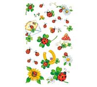 BSB Autocollants avec Symboles Porte-Bonheur - 3 Feuilles de 7,8 x 12,5 cm - Nombreux Autocollants décoratifs pour félicitations et décoration