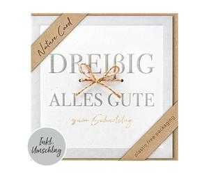 BSB - Carte d'anniversaire 30 ans - Carte nature - Cartes d'anniversaire durables - Cartes d'anniversaire avec enveloppe - Carte d'anniversaire pour homme et femme - Carte de vœux 15,5 x 15,5 cm
