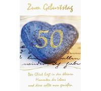 bsb Carte d'anniversaire 50 ans avec cœur en pierre