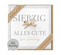 BSB Carte d'anniversaire 70 ans - Nature - Cartes d'anniversaire durables - Cartes d'anniversaire avec enveloppe - Carte d'anniversaire pour homme et femme - Carte de vœux 15,5 x 15,5 cm