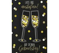bsb Carte d'anniversaire amusante - Cartes d'anniversaire - Cartes de déménagement - Verres à champagne - Enveloppe dorée