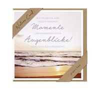 bsb Carte d'anniversaire, vœux d'anniversaire - Carte de plage naturelle - Enveloppe en papier kraft.