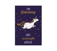 bsb Carte d'anniversaire vœux d'anniversaire - Licorne - Enveloppe blanche