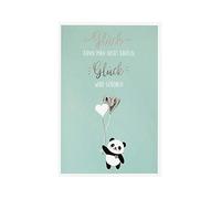 bsb Carte de naissance - Carte de naissance pour fille et garçon - Belle carte d'anniversaire avec motif panda - Carte Happy Birthday avec enveloppe - Carte de vœux de naissance en 11,5 x 17,0 cm -