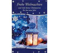 BSB Carte de Noël avec enveloppe - Jolie carte postale de Noël avec motif lanterne - Carte de vœux pour Noël - Carte de vœux pour Noël - Carte de Noël - Carte de Noël en 11,5 x 17,0 cm