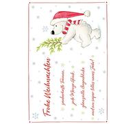bsb Carte de vœux de Noël « Frohe Weihnachten » avec petit ours polaire.