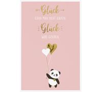 bsb Carte de vœux « Happy » pour la naissance (rose) avec panda 311832-2