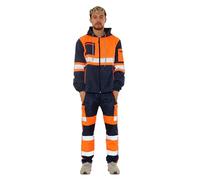 BSBAAA FASHIONS® Survêtement imperméable haute visibilité pour homme, haute visibilité, bande réfléchissante, vêtements de travail, construction, travail routier, veste à capuche et pantalon, grande