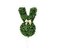 Bsbkoj Acrylic Bunny Topiary, Spring Garden Stake, 7.87x15.35 inches Sign with Spike, Artificial Greenery Flat Board, Outdoor Sculpture with Grass Print, Lawn Ornament for Yard & Porch