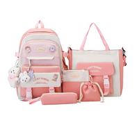 Bsbkoj Backpacks Set, Bag Combo Kit, 11.81x5.12x16.54 Inches Compact Canvas School Backpack Set, Multipocket Design, Lightweight Stylish, for Kids, Boys, Girls, Teenagers, and Students