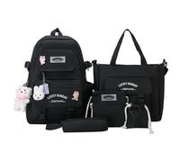 Bsbkoj Backpacks Set, Bag Combo Kit, 11.81x5.12x16.54 Inches Compact Canvas School Backpack Set, Multipocket Design, Lightweight Stylish, for Kids, Boys, Girls, Teenagers, and Students