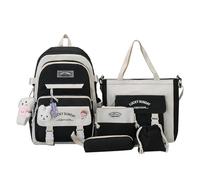 Bsbkoj Backpacks Set, Bag Combo Kit, 11.81x5.12x16.54 Inches Compact Canvas School Backpack Set, Multipocket Design, Lightweight Stylish, for Kids, Boys, Girls, Teenagers, and Students