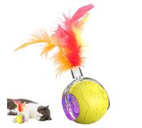Bsbkoj Balle interactive à rouler pour chien, jouet intelligent pour animal de compagnie, chat mobile automatique, 5,7 cm, balle rouge/blanche avec évitement intelligent des obstacles pour chiot
