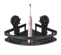 Bsbkoj Bathroom Triangle Corner Shelf, 11x1.9 inches Storage Unit with Suction Feature, Sturdy Floating Tray, Sleek White Organizer with Modern Style, Wall Holder for Inside Shower