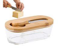 Bsbkoj Beurrier,300ml Carré Rétro Transparent Hermétique,Bocal en verre à Beurre | pour Fromage, Légumes, Fruits, Maison, Bureau, Pique-nique, Camping, Voyage Éco-responsable