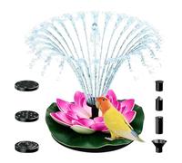 Bsbkoj Bird Bath Solar Fountain Set, Flower Shape Pump Decor, for Outdoor Garden Pond Use, with Solar Powered Spray System, Small Birdbath Fountain Kit, Patio Backyard Landscape Feature