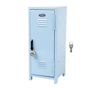 Bsbkoj Boîte de rangement en métal résistante aux rayures, mini organiseur de bureau de 18 cm avec porte sécurisée, cabinet en acier revêtu de poudre, rangement de bureau avec style vintage, boîte de