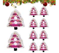 Bsbkoj Boutons De Noël Pour Bricolage,10 Pièces Ornement En Forme D'Arbre Pour Décoration Avec Épingle | 2D Ornements De Noël En Acrylique - pour Femmes Hommes Vêtements Décorations de Fête