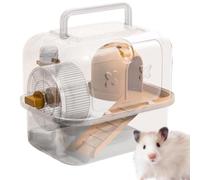 Bsbkoj Cage de voyage pour hamster, porte-hamster | Étui pour petits animaux pour sortir | Mallette transparente pour les voyages, la randonnée, la marche, l'extérieur