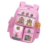 Bsbkoj Capybara Backpack, Pattern Book Bags, Large Capacity Waterproof Animal School Bag, Cartoon Books and Stationery, Cute Backpack for Kids, Teens, 11.81x7.87x16.54 inches