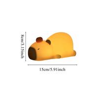 Bsbkoj Capybara Night Light, Animal Statue Cartoon Desk Light, 4.72x3.94 Inches Lamp with Soft Silicone, Durable Sensory Nightlight, Gentle Glow with, Sleeping for Study Room