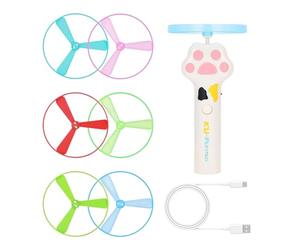 Bsbkoj Cat Fetch Toy, Flying Disc Launcher, Interactive Hunting Toy with 6 Colorful Discs, Durable Indoor and Outdoor Pet Exercise Tool, Professional Style Cat Chaser for Daily Play, Portable Shooter