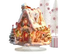 Bsbkoj Christmas Village Houses Lighted, LED Lighted Christmas Cottage, Table Decor Christmas Cottage, Christmas Village Table Decor, Light-Up Christmas Village Houses, Acrylic Christmas Village