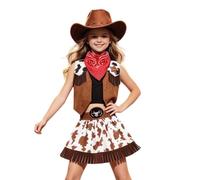 Bsbkoj Costume cowgirl enfant Tenue western pour avec chapeau