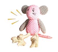 Bsbkoj Dog Squeaky Toys, Interactive Teething Chew, 26.5x19x8cm/10.43x7.48x3.15 inches Mice Shape Design, Indestructible, Crinkle Sound, Indoor Play and Outdoor Fetch
