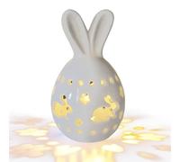 Bsbkoj Easter Bunny Decor, Ceramic Rabbit Light, 5.9-inch High- Build with Sturdy Seal, Precision Ceramic Hardware, Holiday Tool with Modern Style, Spring Stand for Mantles and Fireplaces